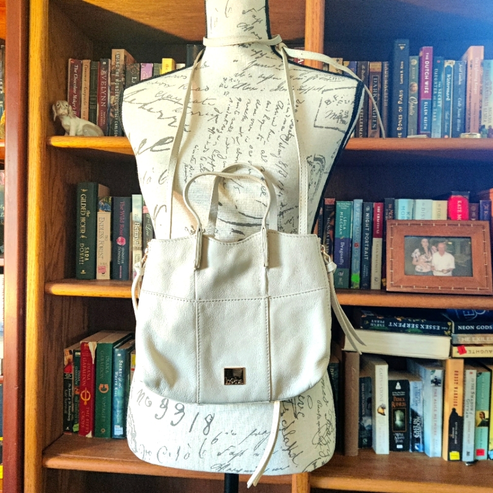 Kooba Crossbody Bag With Satchel Handles - Ivory Leather